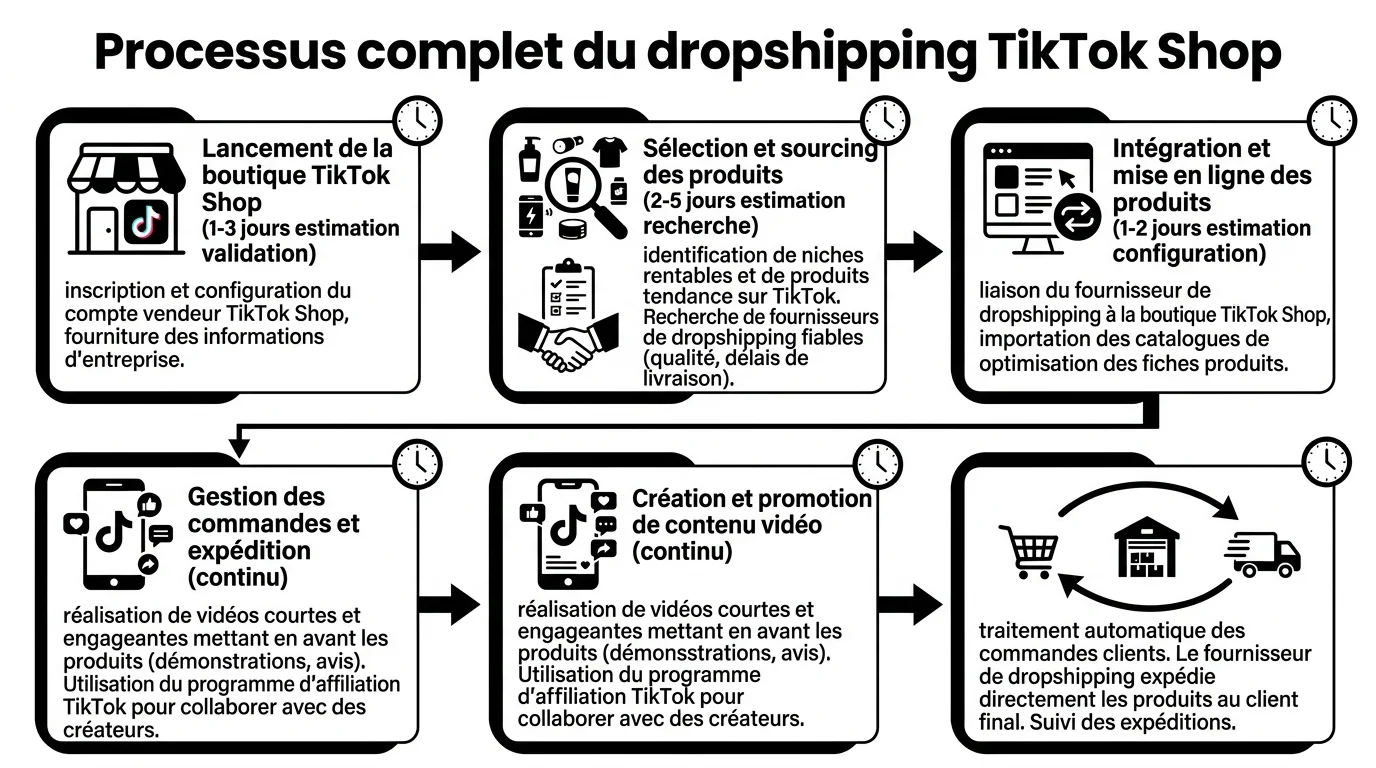 Processus complet du dropshipping TikTok Shop