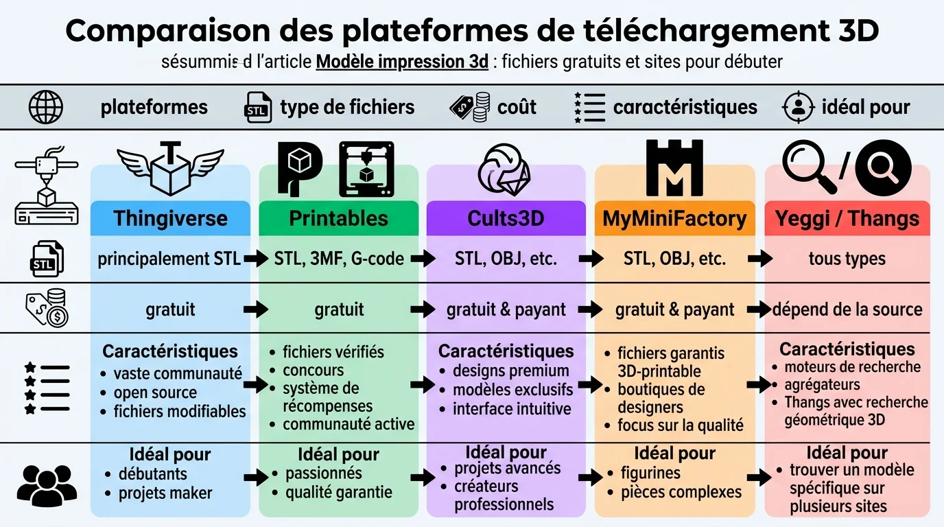Comparaison des plateformes de téléchargement 3D