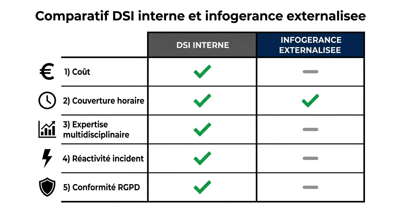 Comparatif DSI interne et infogerance externalisee