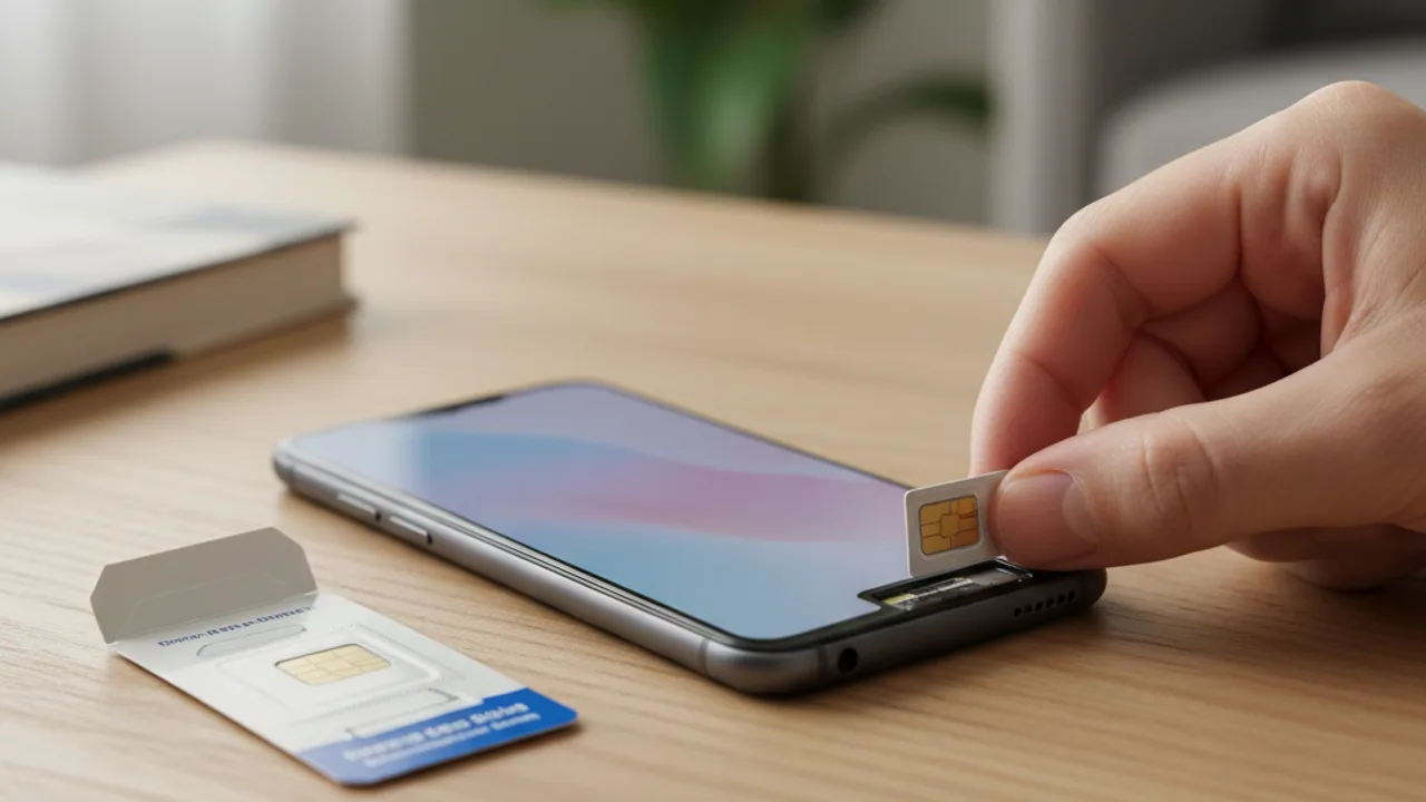 Insérer la carte SIM prépayée dans son smartphone pour activer la ligne