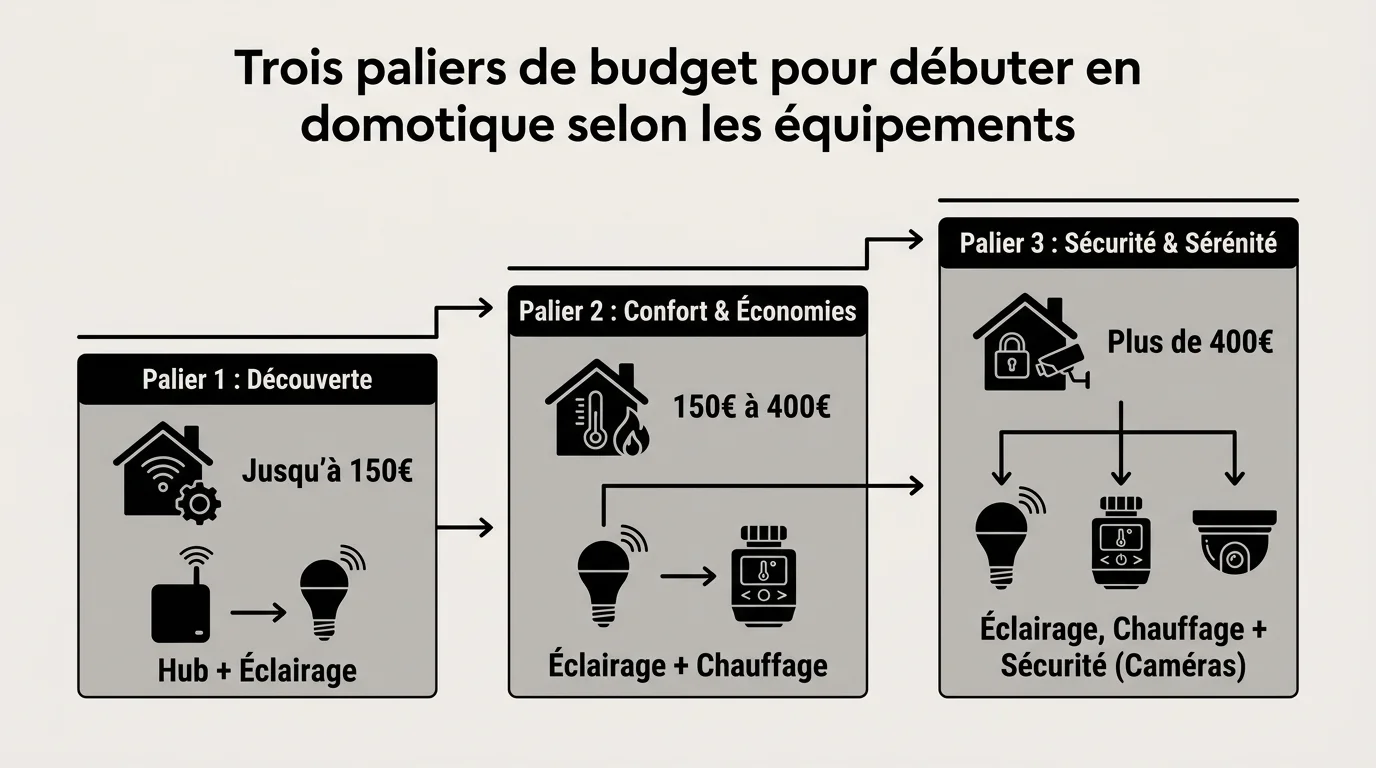 Trois paliers de budget pour débuter en domotique selon les équipements