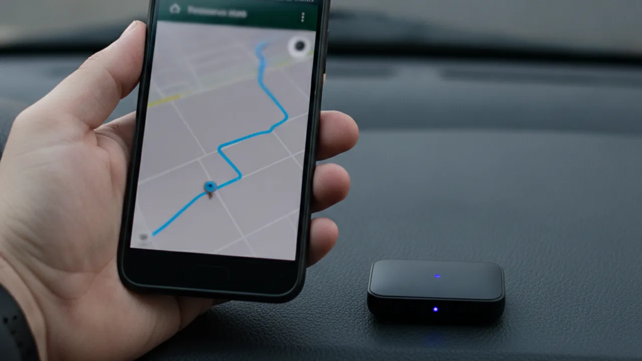 Application de localisation Android et boîtier GPS côte à côte