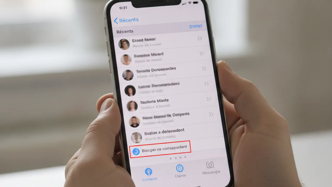 Blocage d'un numéro depuis l'application Téléphone sur iPhone
