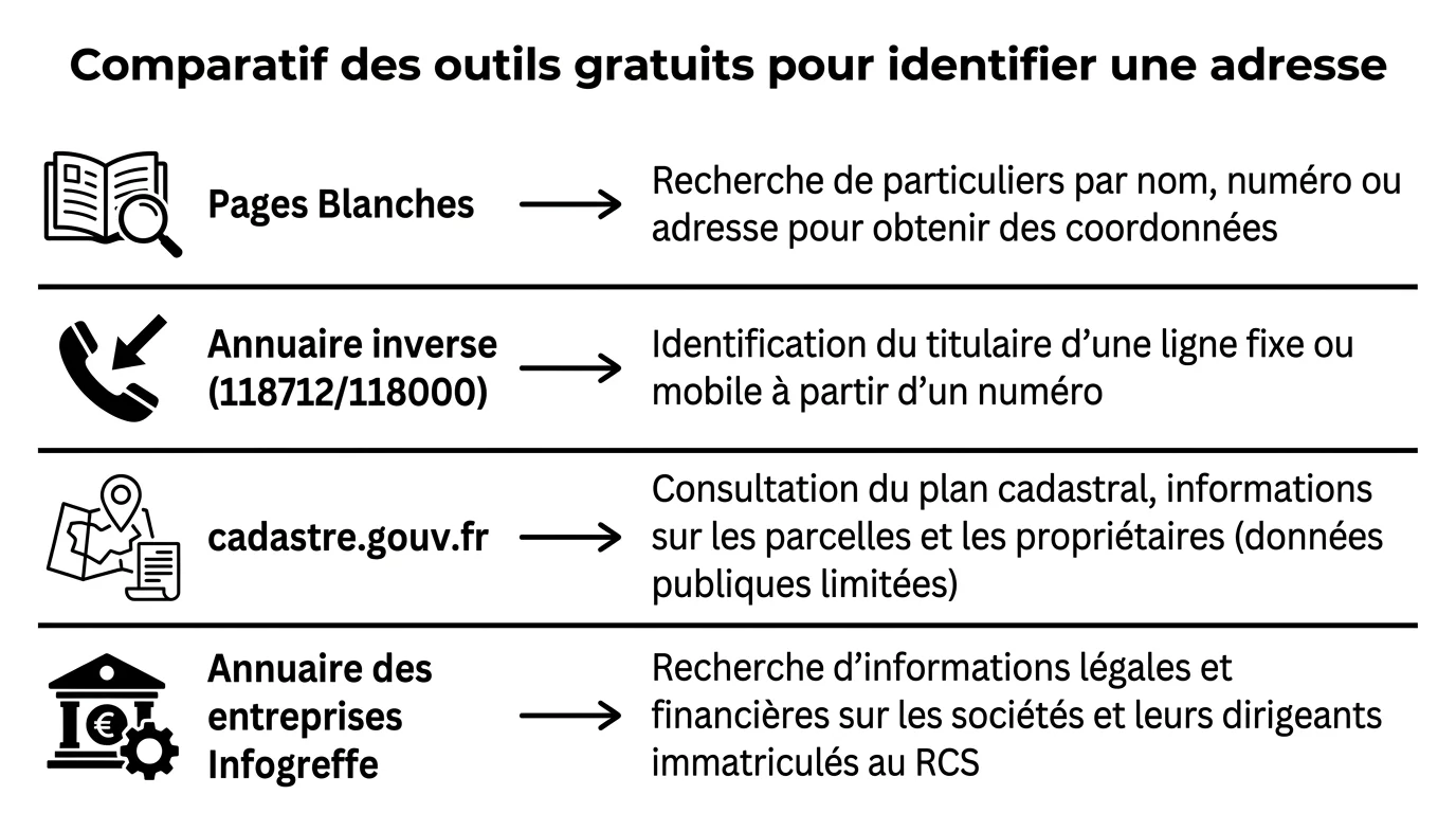 Comparatif des outils gratuits pour identifier une adresse