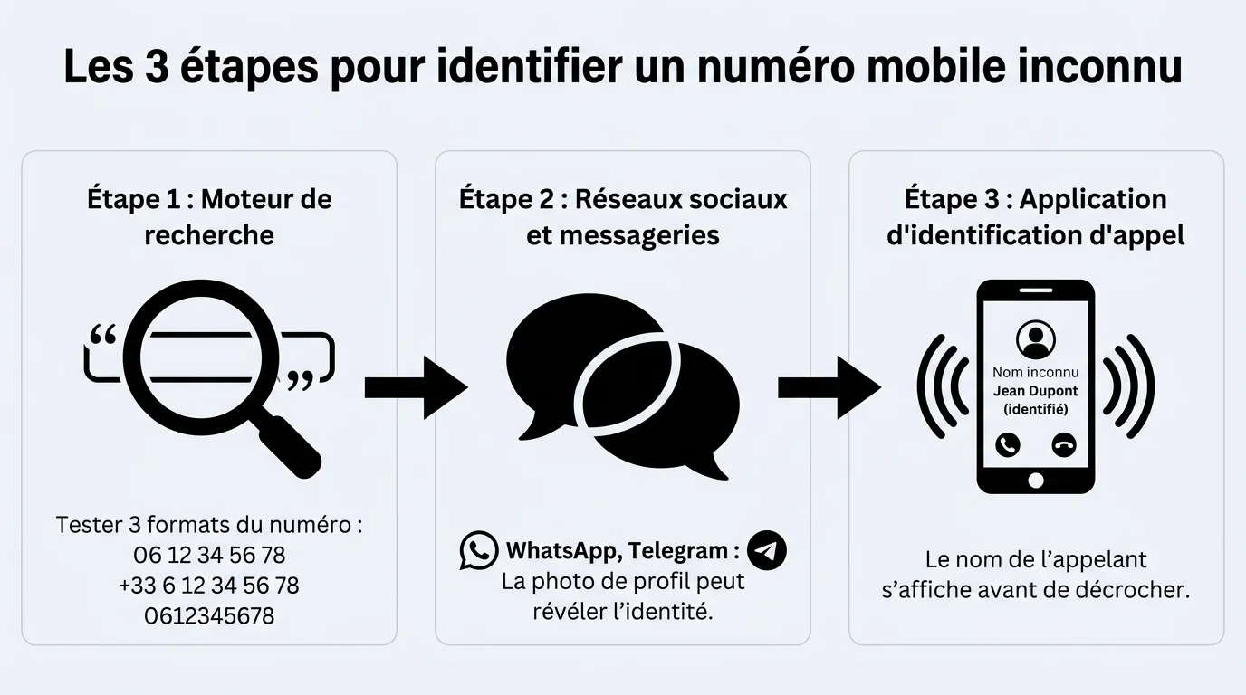 Les 3 étapes pour identifier un numéro mobile inconnu