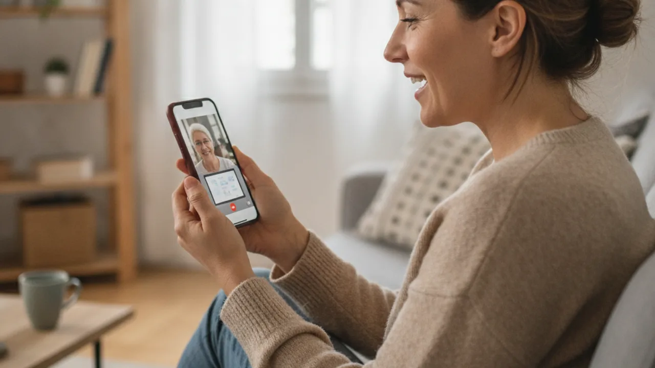 Un appel vidéo WhatsApp pour aider un proche à distance