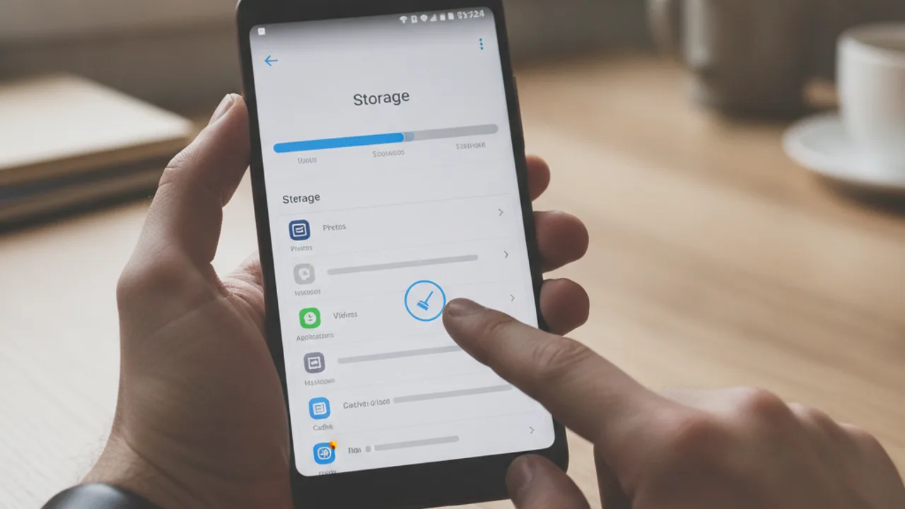 Vider le cache et la corbeille depuis les paramètres de stockage d'un téléphone Android